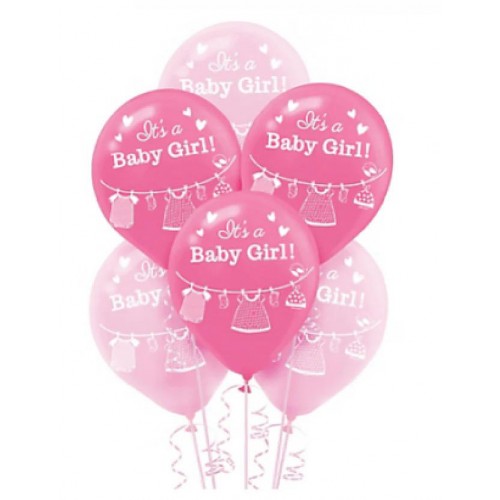 Kız Bebek 6Lı Helyum Balon (Ek Ürün Olarak Satılır)